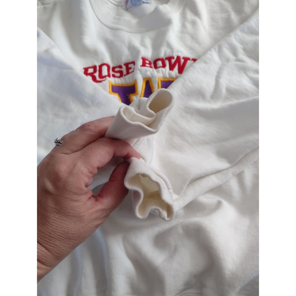 Vtg 92 Rose Bowl Washington Huskies Crewneck Sweatshirt UOW Sz M Embroidered 90s - Picture 8 of 10